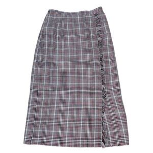 Vintage plaid fringe long skirt size 10P